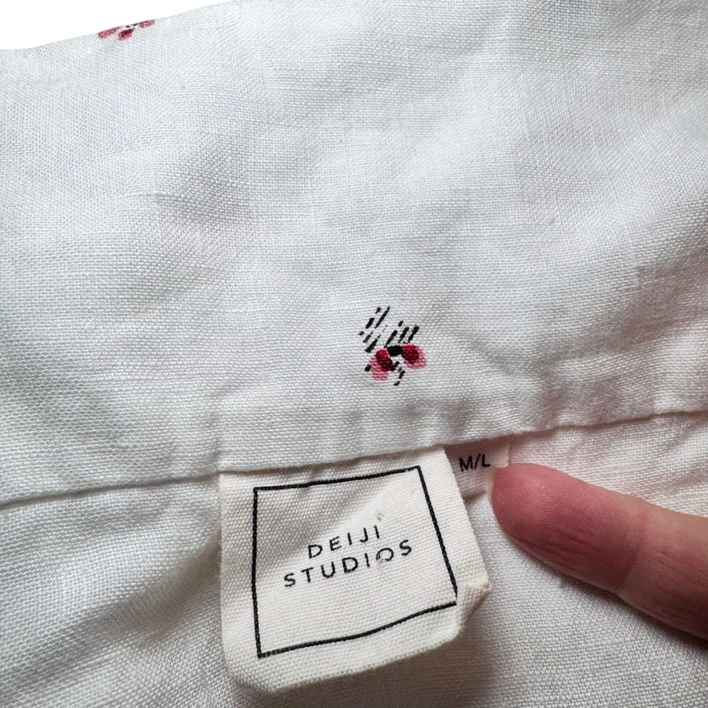 Deiji Studios Rose Dress White Linen Midi Dress Minimalist Oversized Relaxed M/L - Picture 9 of 9